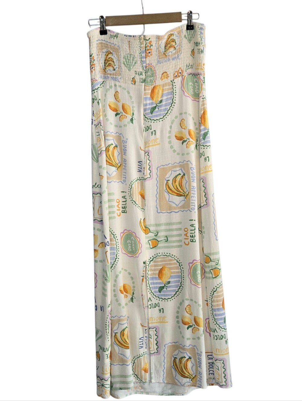 PAPER HEART Strapless Travel Print Print Slip Dress Size XL Linen Blend - Picture 7 of 13